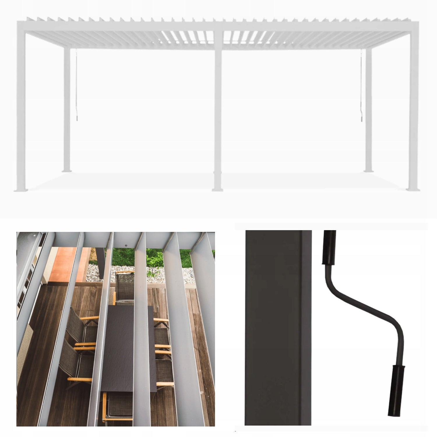 Pergola Tarasowa Gutroof Ogrodowa Duża 300x600 3x6 Premium Biała Regulowana 1 szt