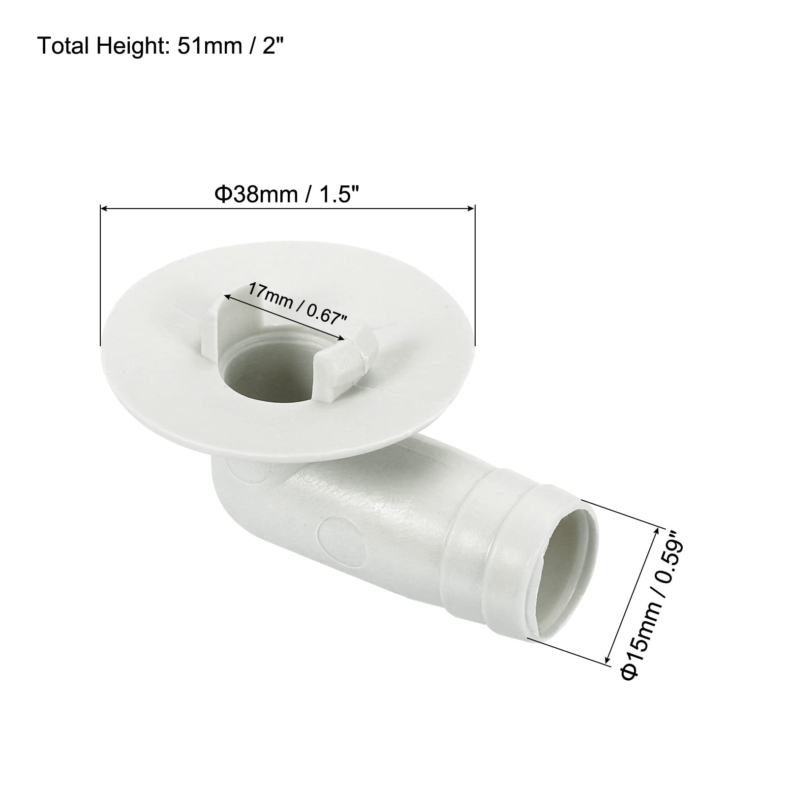 Climatisateur Vidange Tuyau Connecteur 17mm Tube Coude Raccord Remplacement Pièce Accessoires pour Mini-Split Fenêtre AC, Beige Paquet de 5 - 2
