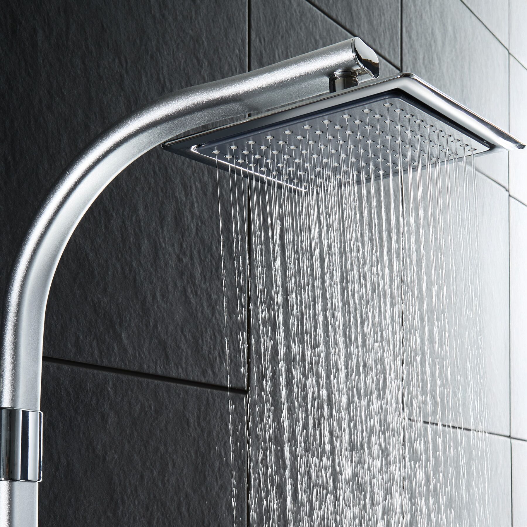 Colonne de douche à effet pluie en alliage en aluminium avec porte savon TECTAKE - 3