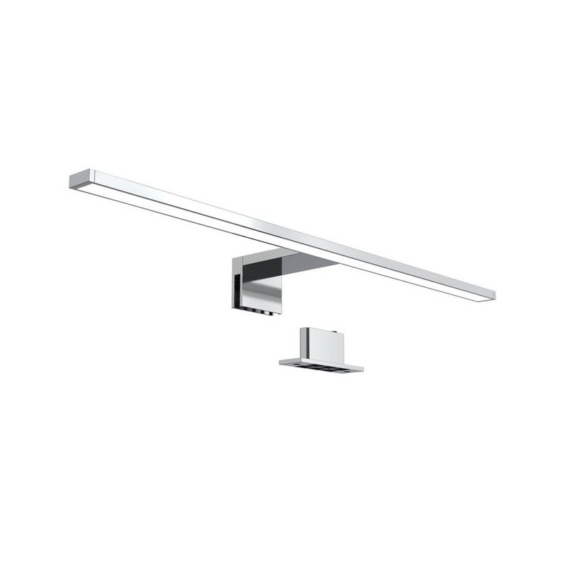 Kinkiet łazienkowy LED - chrom - 8W 780lm - 4000K - IP44 - uchwyt ścienny i do lustra