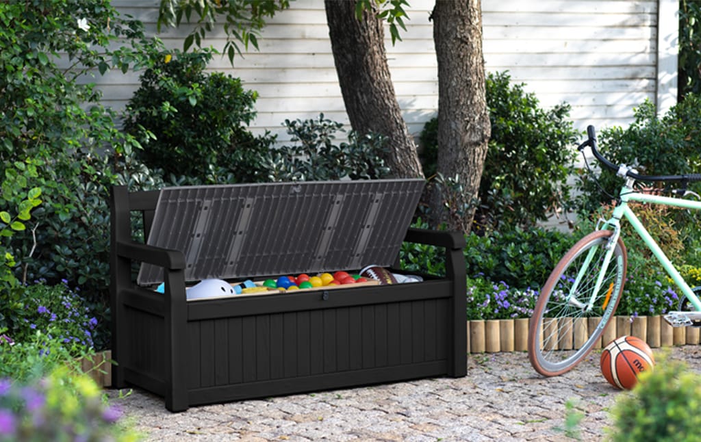 Banc de jardin EDEN avec Coffre en résine 265L - Anthracite - KETER - 2