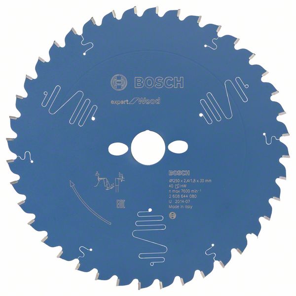 Bosch 2608644080 - Lame de Scie Circulaire Expert pour Wood, 250 x 30 x 2,4 mm, 40D - 8