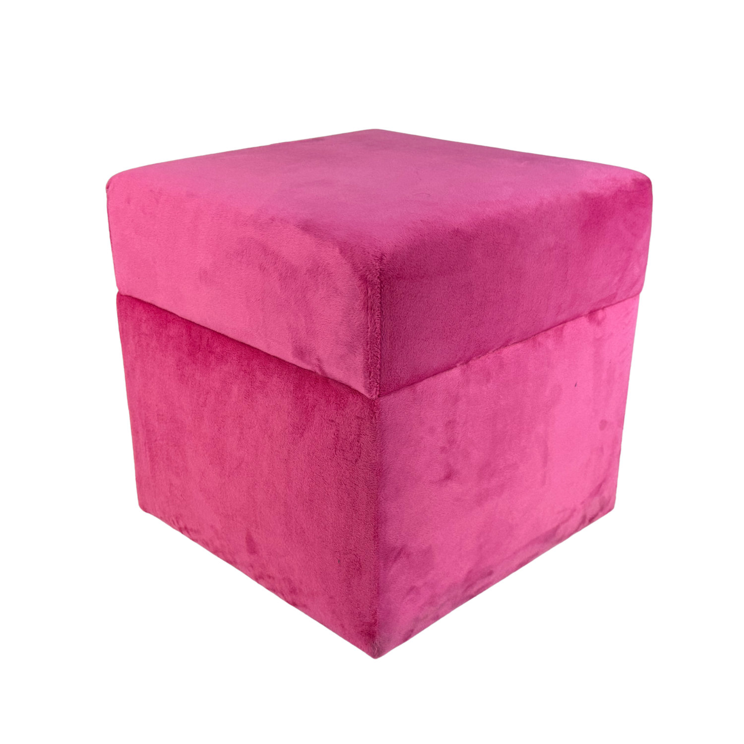Pufa otwierana kwadratowa VELVET MINKY 40×40 cm miekki welur puszysta ze schowkiem do sypialni fuksja
