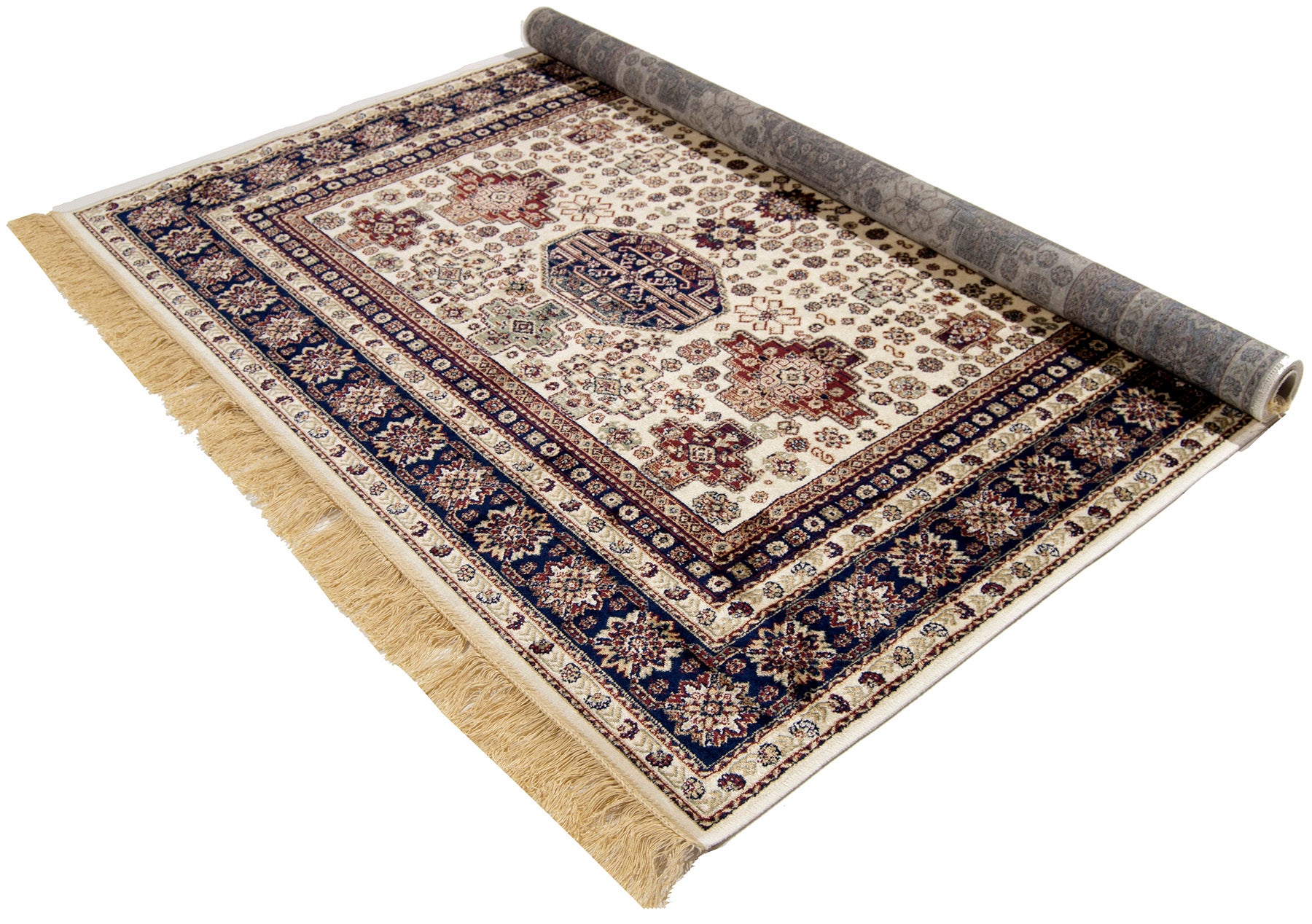 Dywan kaukaski Farshian Rugs, wiskoza, kość słoniowa, 190 x 140
