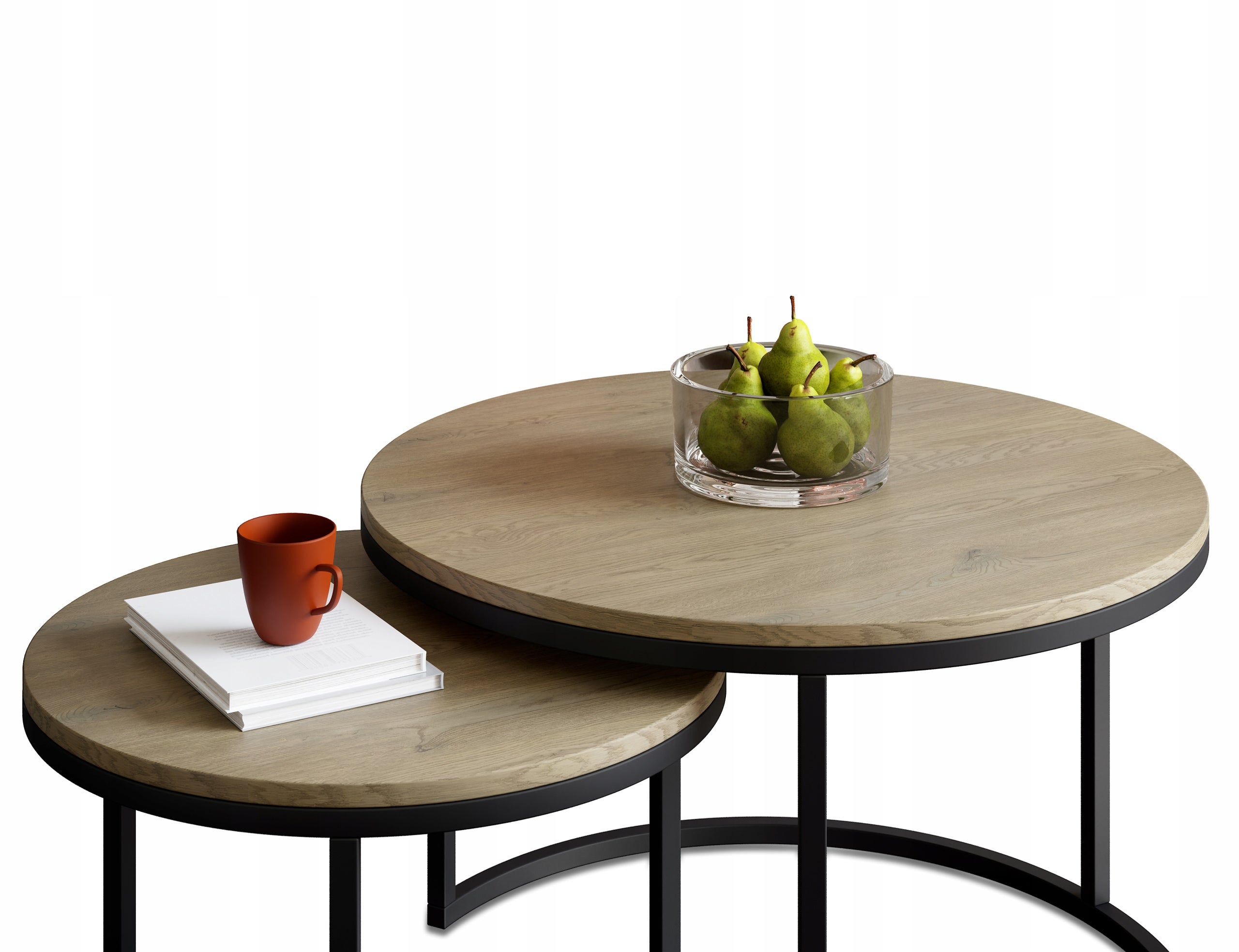 Stolik Kawowy CREMONA 2w1 Okrągły Zestaw JAPANDI BOHO Salon SOFT LOFT SET - 4