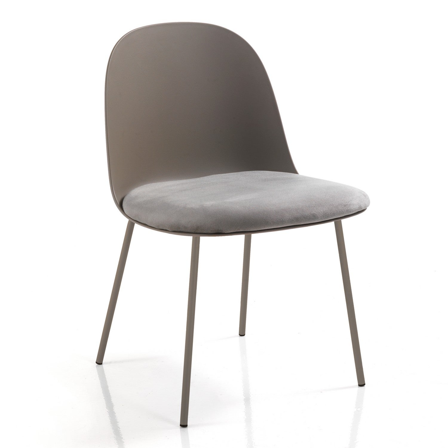 Zestaw 4 krzeseł SNUG YELLOW – musztardowa tkanina, czarny metal, uchylne nogi