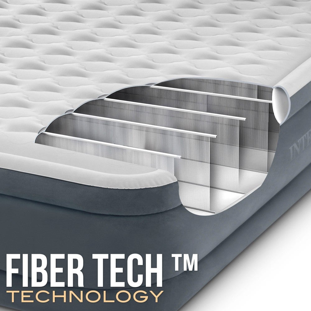 Matelas gonflable Dura-Beam Ultra Plush Headboard - Intex 64448ND, avec pompe électrique intégrée, PVC, Multicolore, 152x236x86 cm - 7