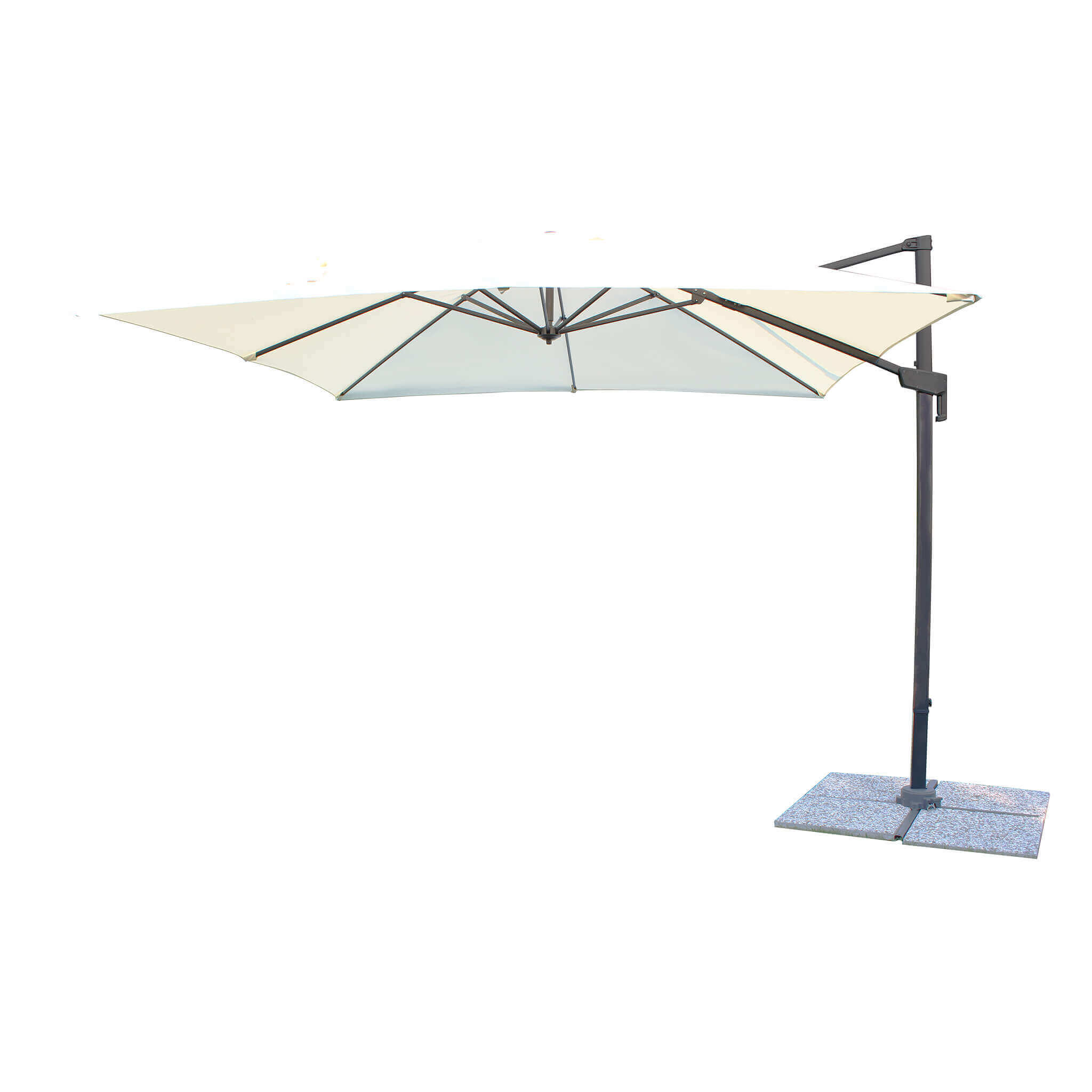 Milani Home Ombrellone Volta 3x3 M – Palo Decentrato Laterale, Colore Ecru, Struttura Alluminio, Resistente