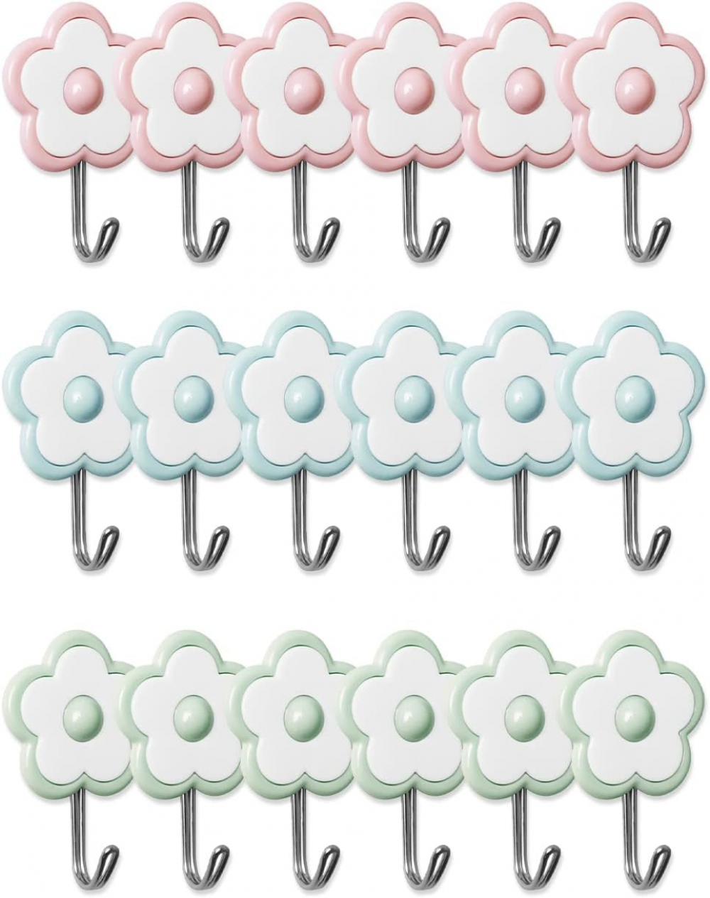 15 samoprzylepnych haczyków do zawieszenia w łazience, kuchni, na suficie, ścianie, drzwiach, szlafroku, wieszaku na ręczniki