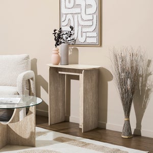 Table Console Blanche 100x35x75 Cm – Bois Massif De Pin, Neuve, Pour Entrée
