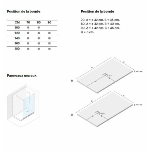Receveur BASALTO Ciment 180x90cm* - 2