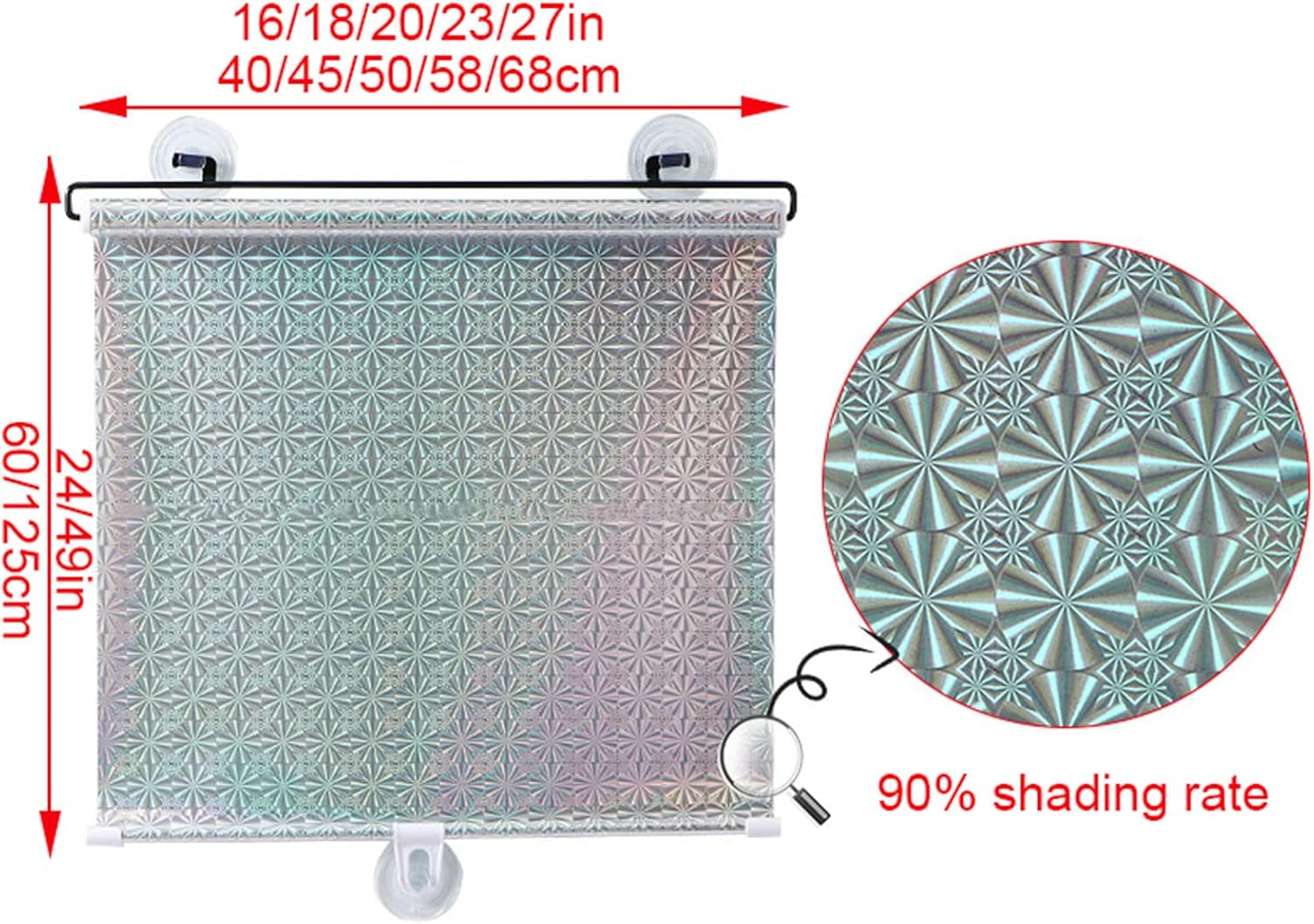 Tenda Avvolgibile Con Ventosa - 68x125cm - Oscurante E Parasole