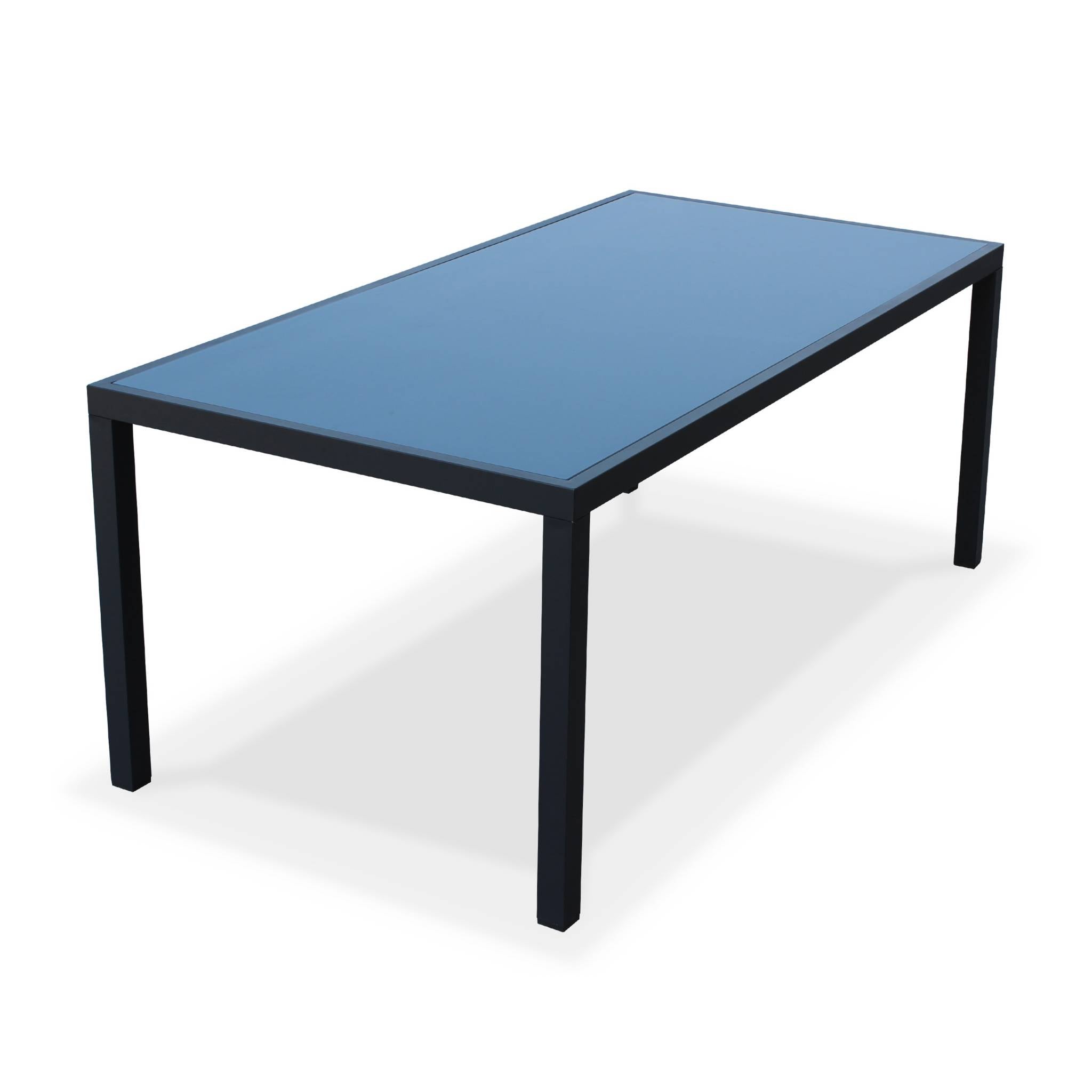 Table de jardin aluminium + 8 assises - Capua 180cm - Anthracite. gris - 8 places - 1 grande table rectangulaire. 8 - 3