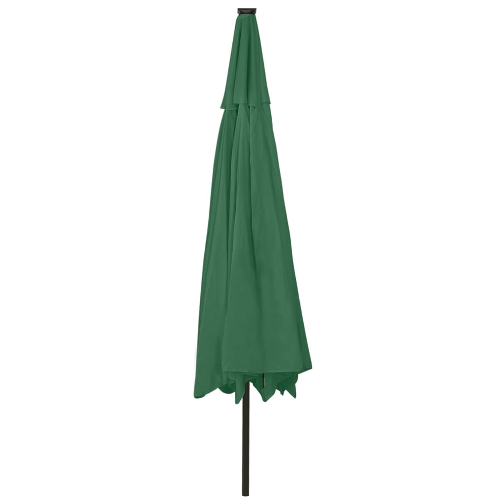 Parasol d'extérieur avec LED et mât en métal 400cm Vert - 5