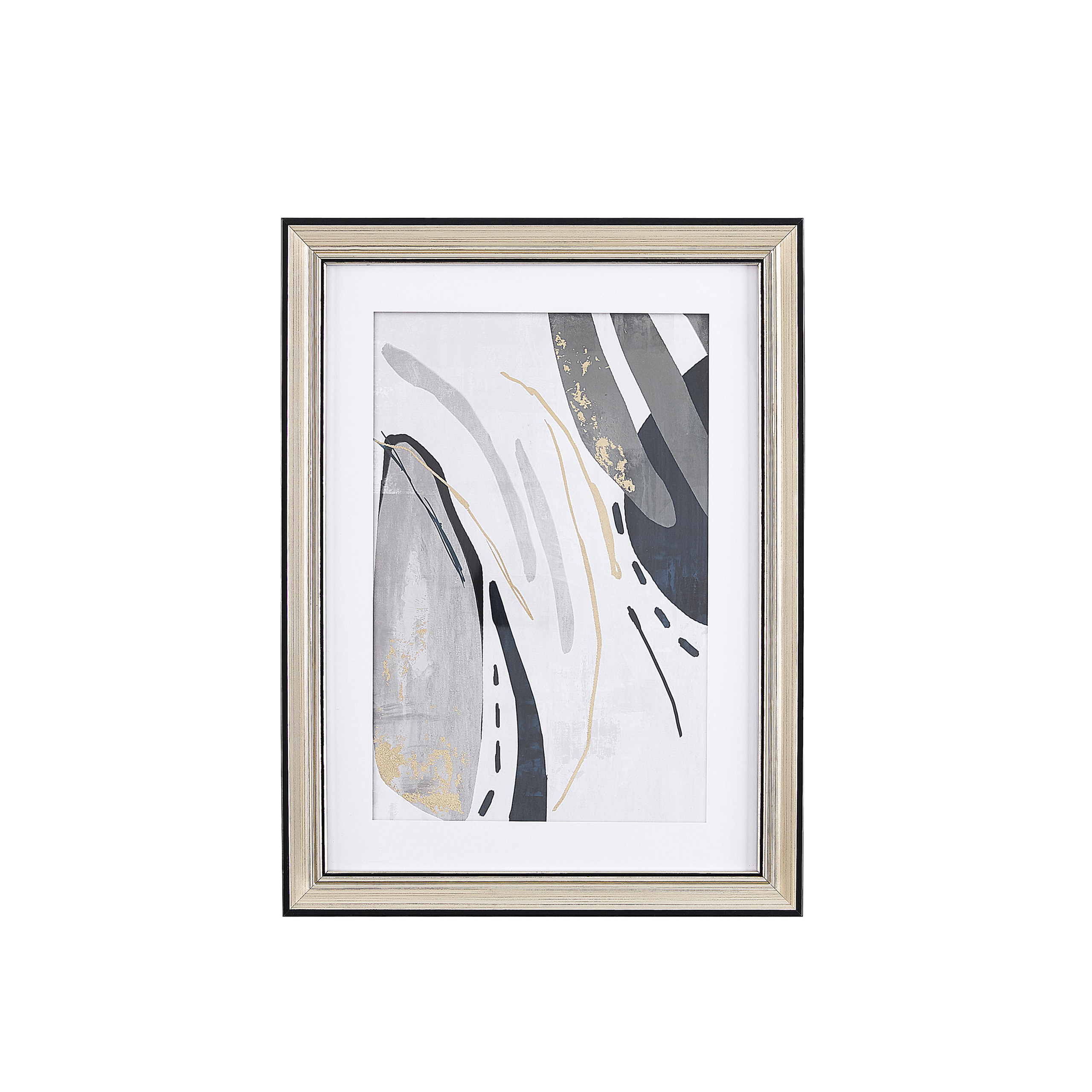 Beliani impresión de pared enmarcada hidmo rectangular 30 x 40 cm abstracto gris