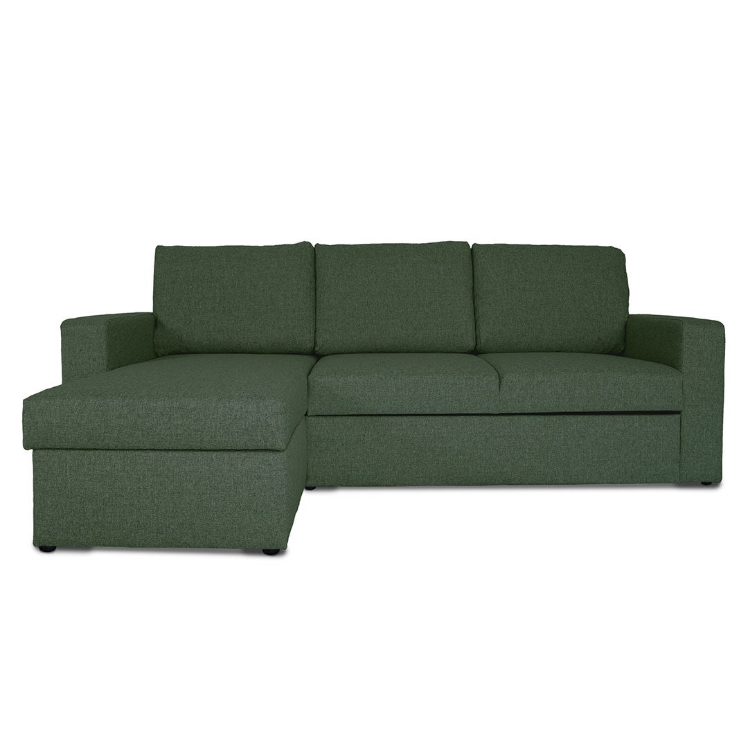 Odin tapczan, z przechowywania sofa narożna prawy lub lewy zielony.