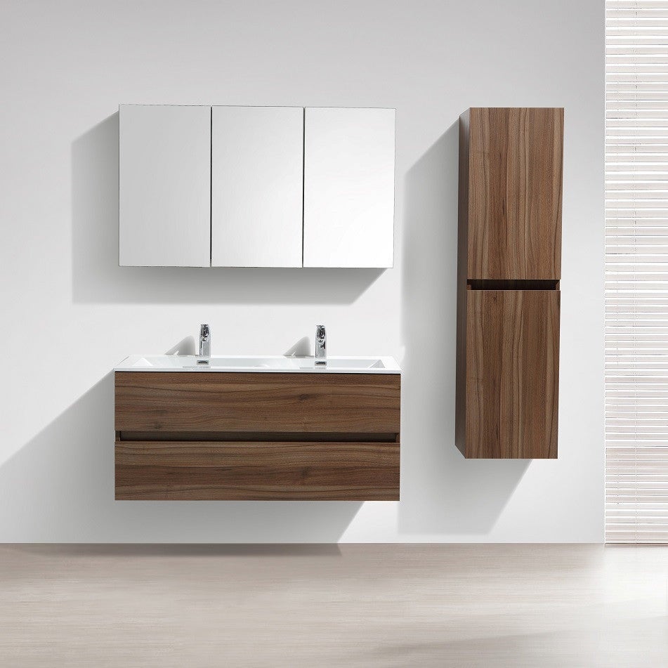 Meuble salle de bain design double vasque SIENA largeur 120 cm noyer - 2