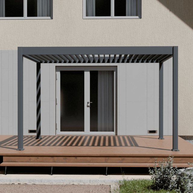 Pergola bioclimatica motorizzata Ombréa ELMO autoportante 3x4M - Antracite