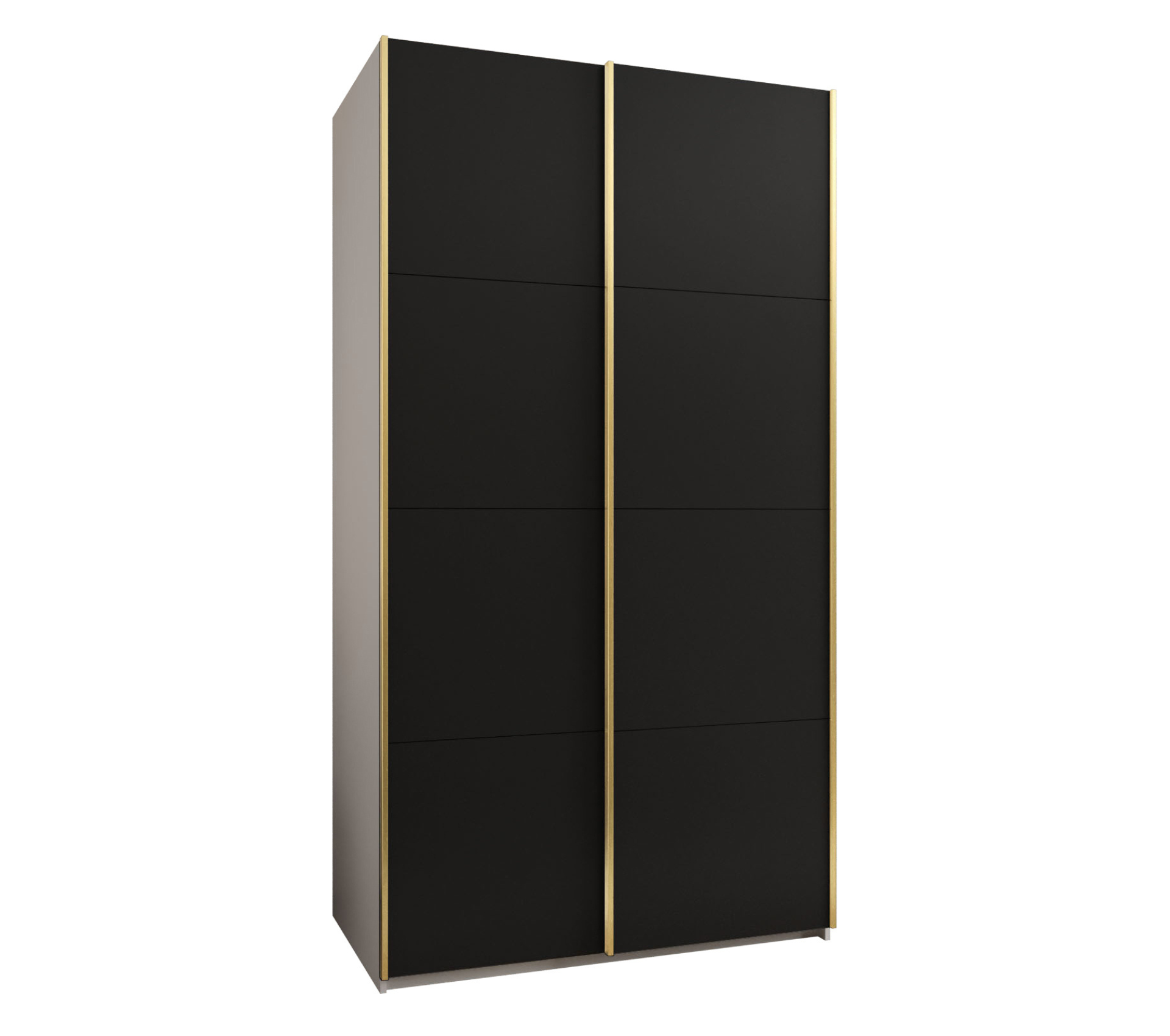 Szafa przesuwna wysoka Lux 1 130 x 64 x 245,5 cm biały + czarny + u. złoty - Abiks Meble