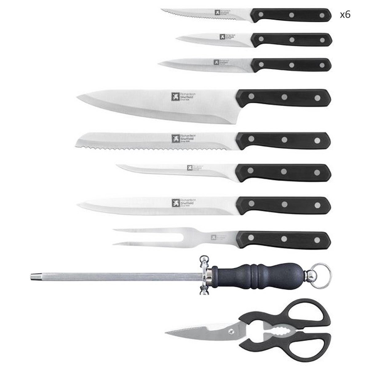 Coltelli Richardson Sheffield - V Sabatier 5pz Blocco