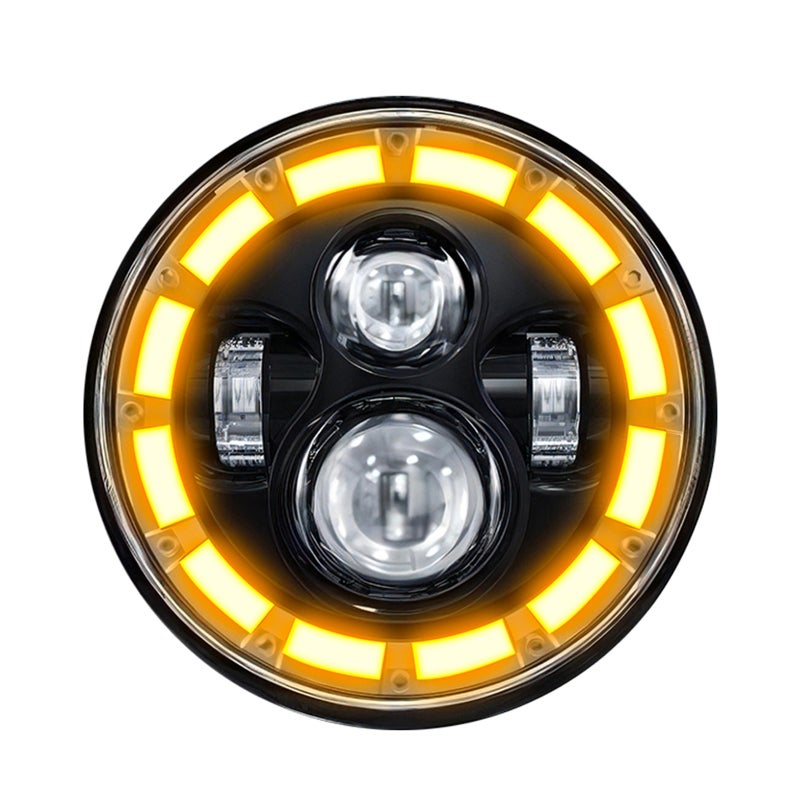 1 Pcs Phare Led 7 Pouces, Phare Rond Étanche Avec Haute Basse Lumière ...