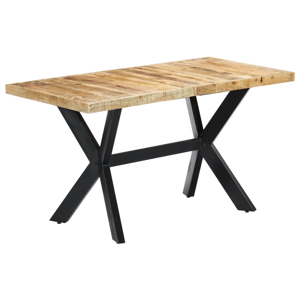 Table de salle à manger | Table à manger 140x70x75 cm Bois de manguier massif brut CFW85159 - 8