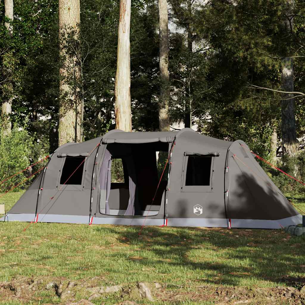 VIDAXL - Tenda Familiare a Tunnel 6Persone Grigia Arancione
