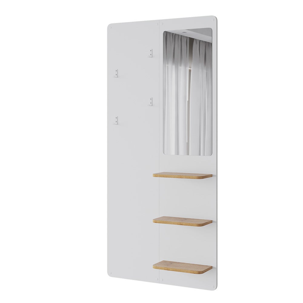 Vicco Perchero De Pared Jochen, /Roble, 70 X 150 Cm Con Espejo Blanco , Leroy Merlin
