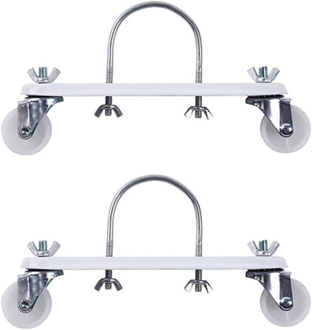 2pcs Supports à Roulettes pour Radiateur Électrique - Pieds Mobiles pour Radiateur à Bain d'Huile, Roues de Déplacement Robustes, Blanc