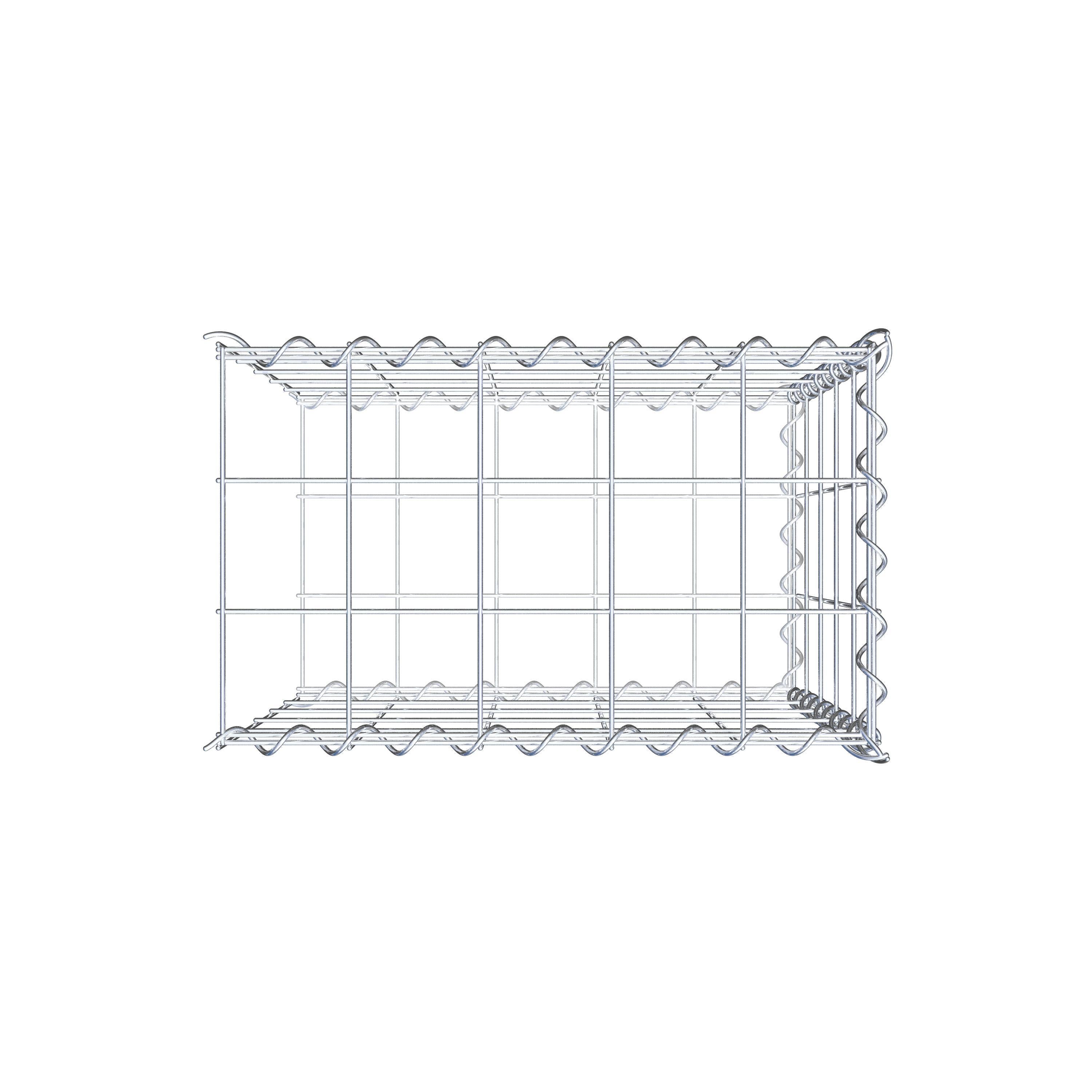 Gabiona - Gavión para alargar en acero galvanizado 50x50x30cm (LxAxP), malla 10 x 10cm, Espiral, sin rejilla frontal - 6