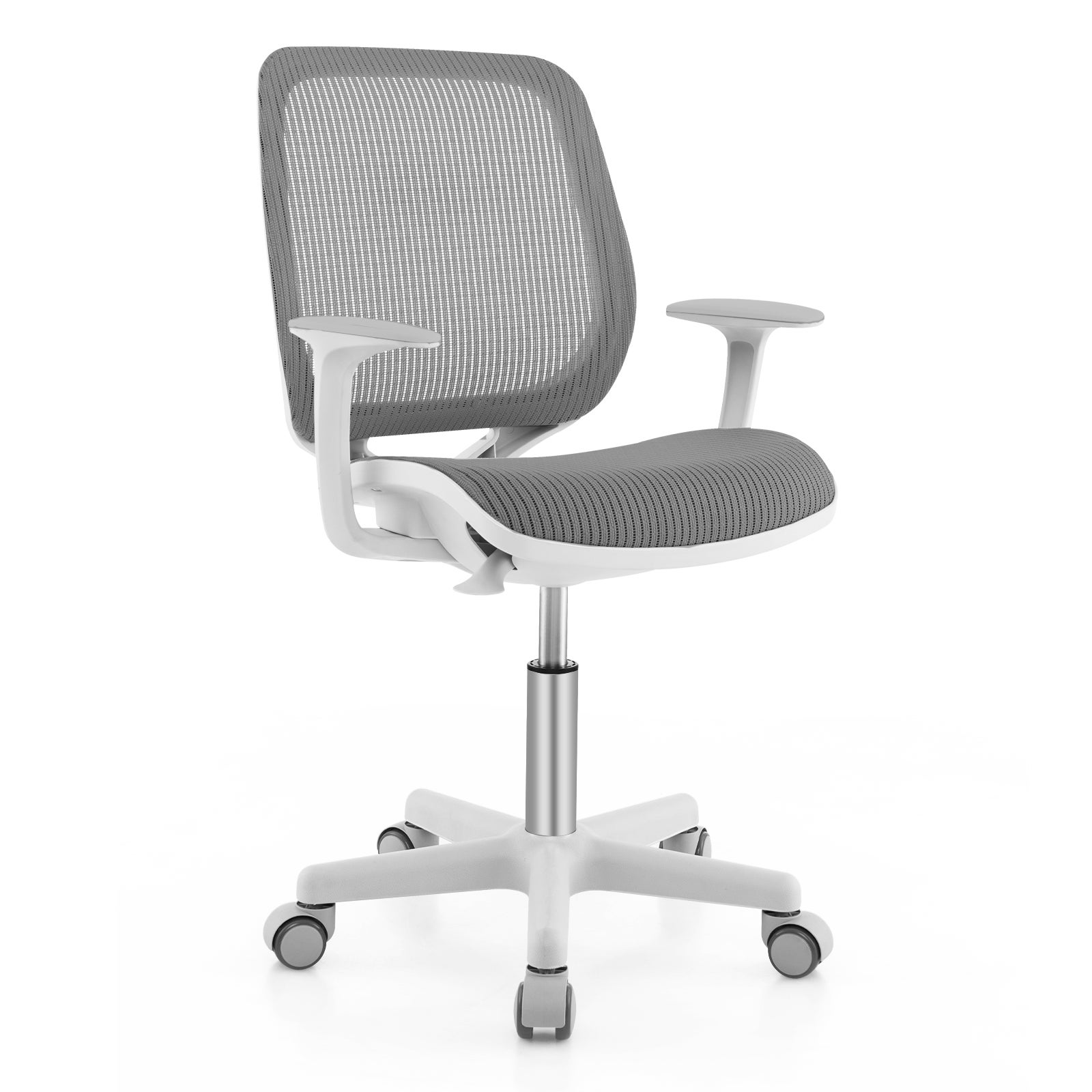 Dziecięce krzesło biurowe, obracane o 360°, wysokość siedziska 43-55 cm, z regulacją wysokości, krzesło młodzieżowe, ergonomiczne z kółkami