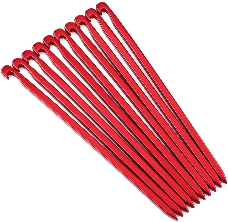 Picchetti Da Tendaleggeri In Alluminio 7075 – Set Da 16, 18cm, Rossi – Resistenti E Sicuri Per Campeggio
