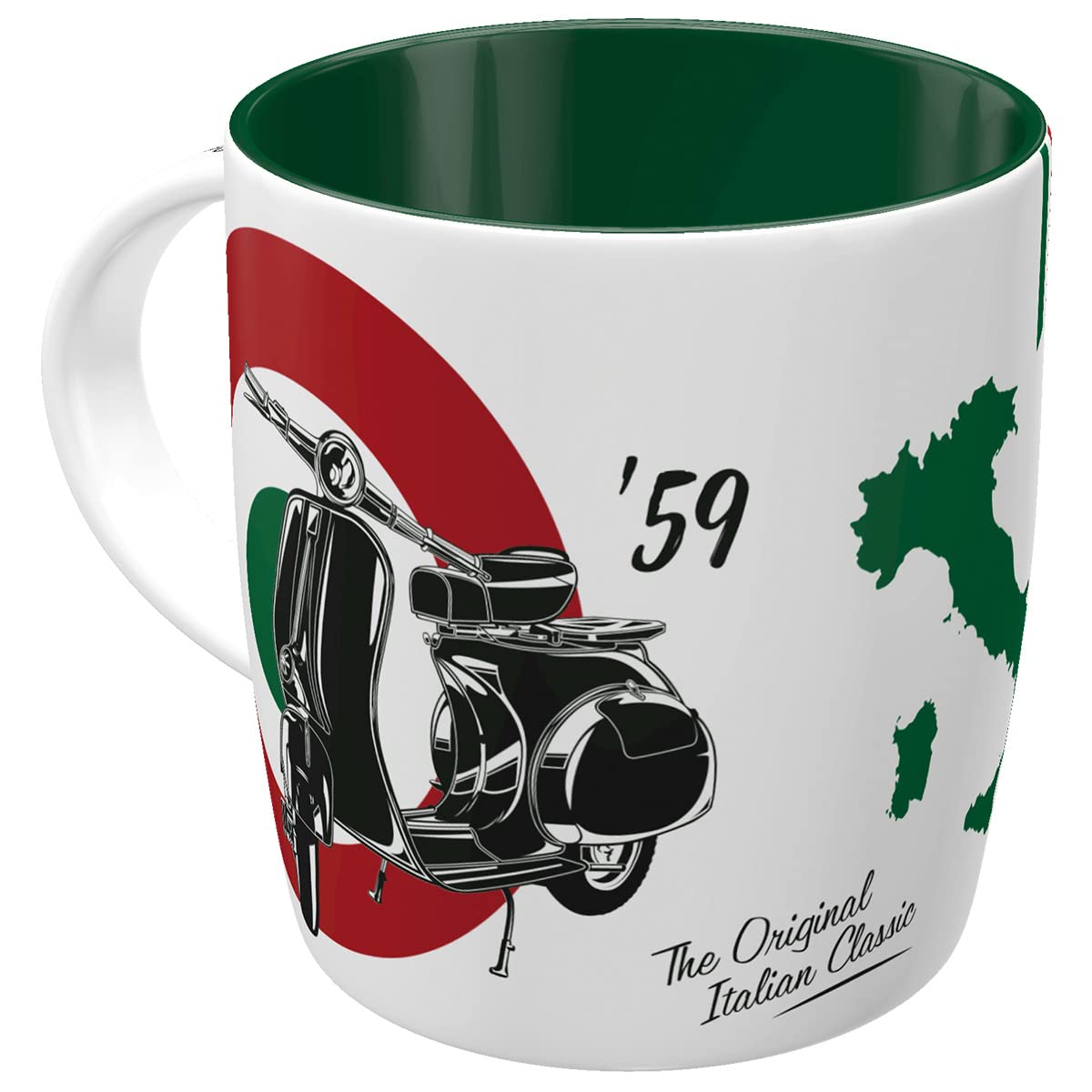 Tazza Smaltata Retro Triumph - Riders Only - Idea Regalo Per Appassionati Moto, Campeggio E Design Vintage (360 Ml)