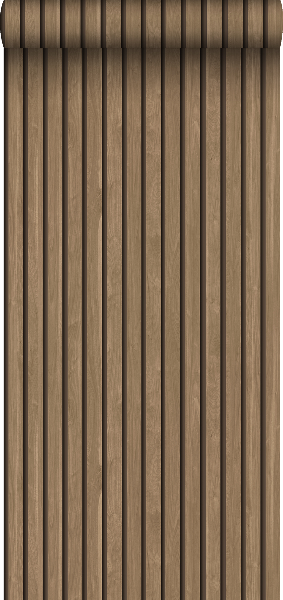 Papel pintado paneles de madera con efecto 3d marrón claro - 53 cm x 10.05 m - estahome