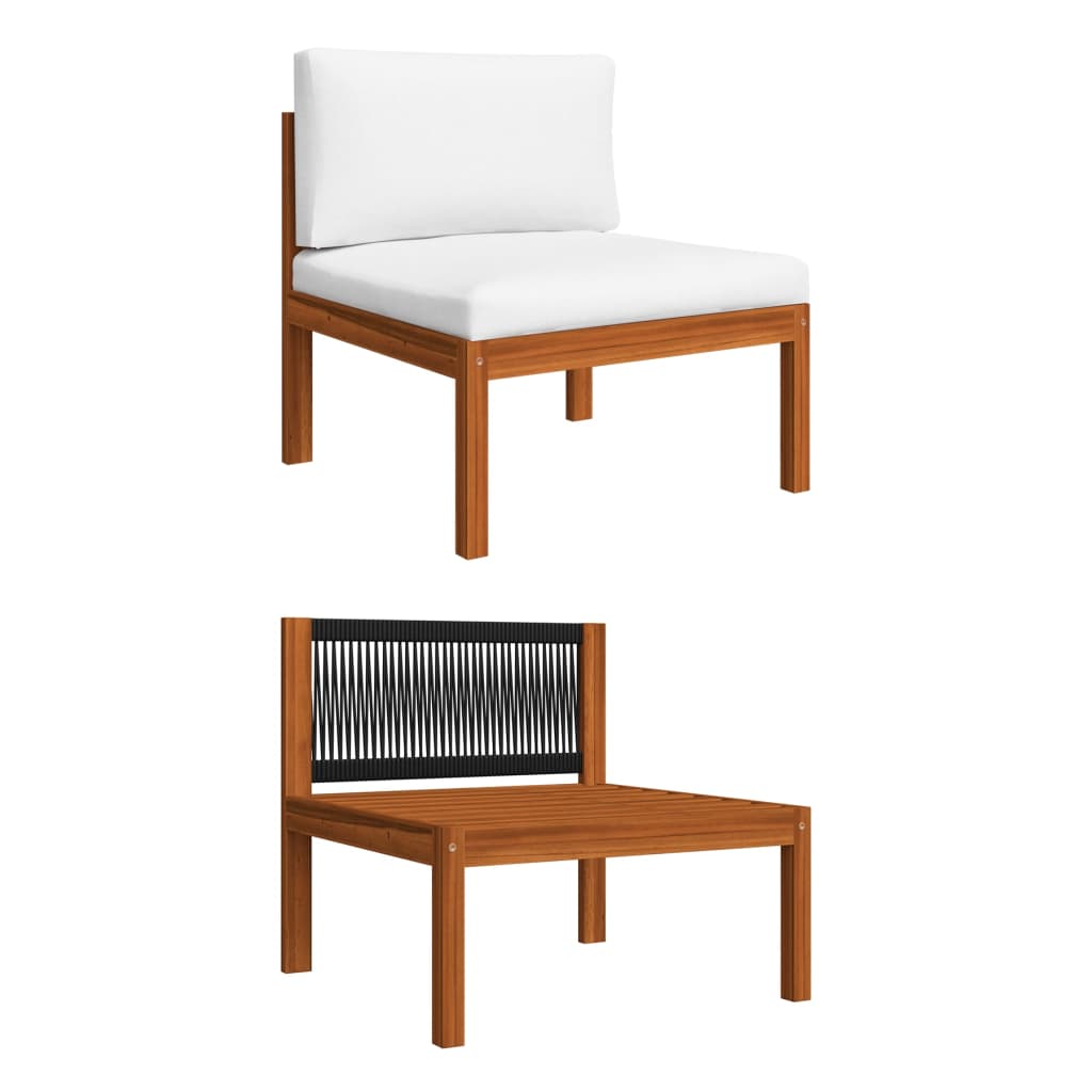 Salon bas de jardin en bois Beige 3 personnes - 4