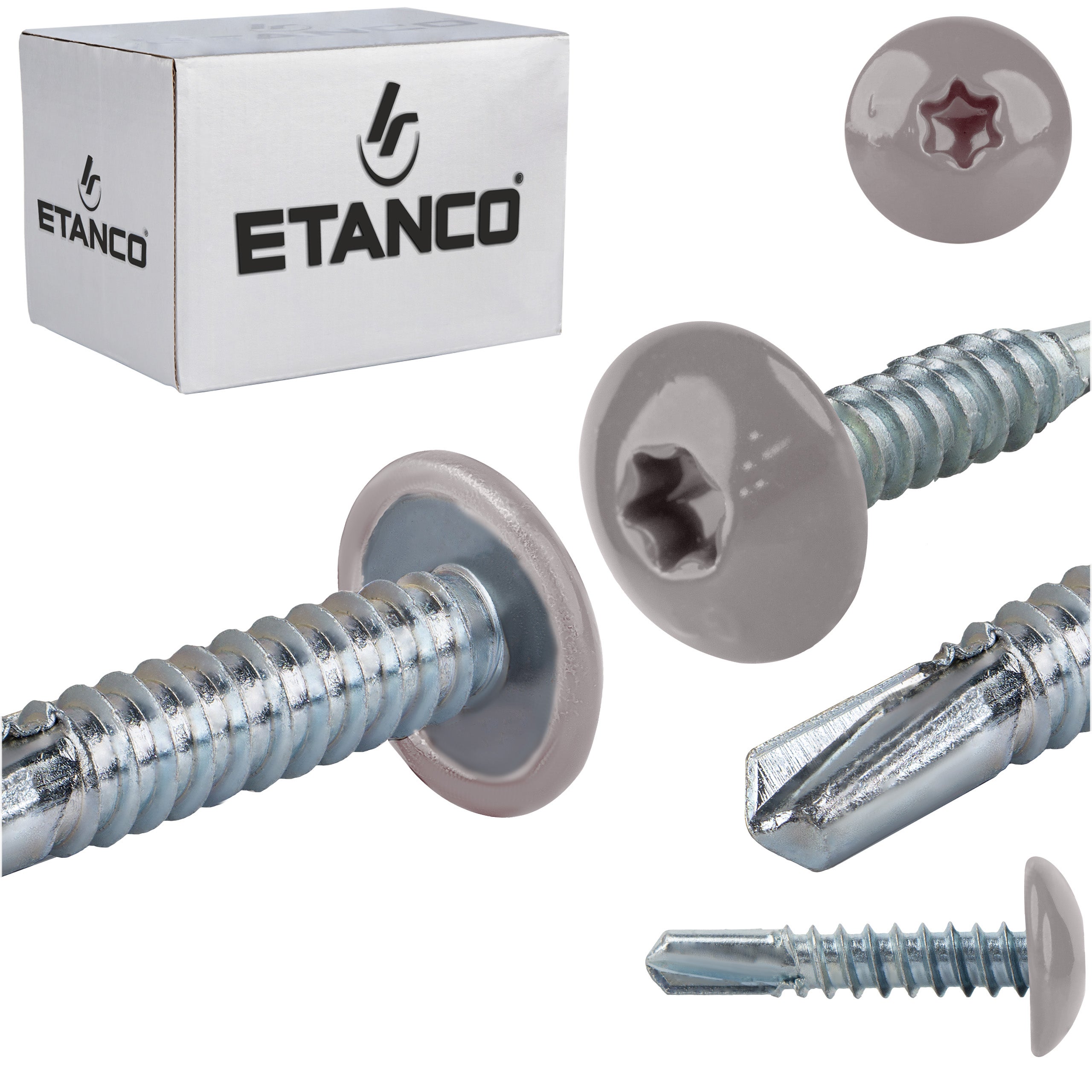 Wkręty samowiercące do metalu Etanco GT5 PH 5,5x25 mm RAL 9007 500szt