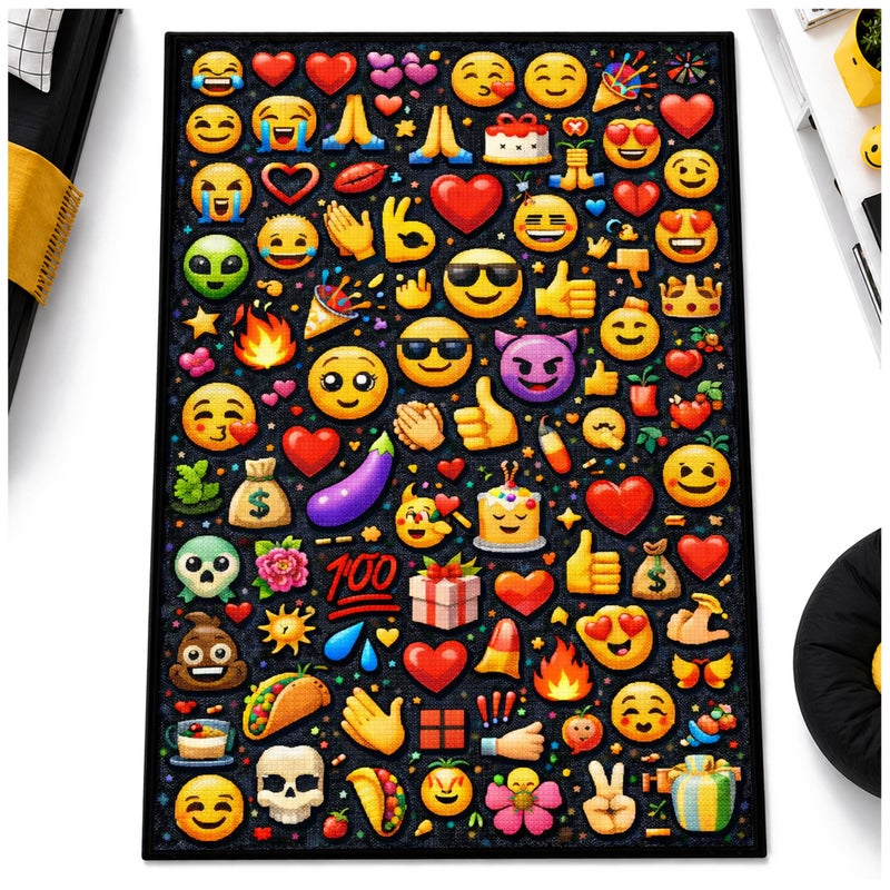 Zdjęcia - Dywan Strado gamingowy 120x170 dla gracza mata pod fotel antypoślizgowy Emoji 3D