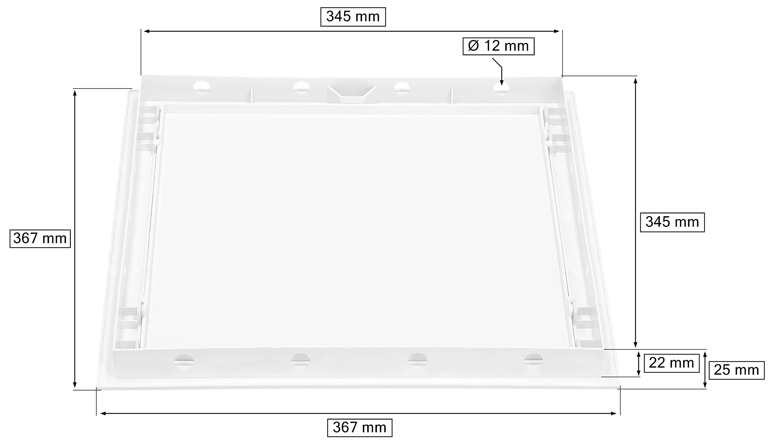 Registro de inspección 35x35 cm - Plástico blanco - Registro para inspección de placas de yeso - Techo - Ático - KOTARBAU - 2
