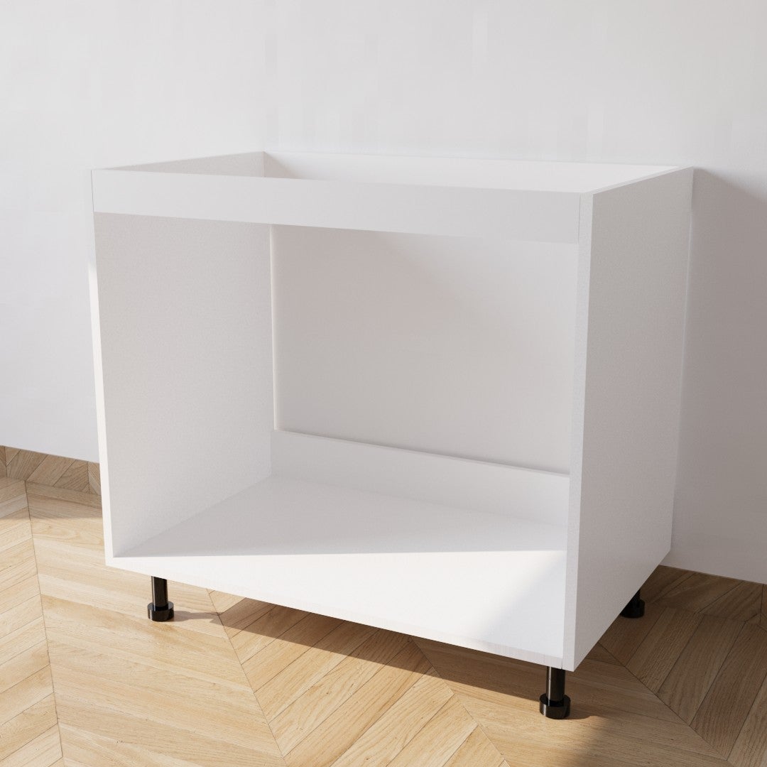 Mueble bajo para fregadero empotrado l90 h72 p55 sin puertas blanco