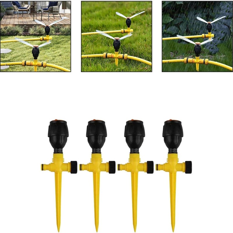 Zraszacz ogrodowy, 4-punktowy, obrót 360°, system nawadniania rolniczego, funkcja wbijania w grunt