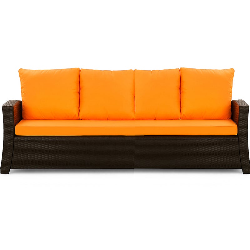 Poduszka ogrodowa na sofę rattanową 170x60x50cm poduszka na meble rattanowe pomarańczowa, poduszka na balkon taras, poduszki na meble ogrodowe