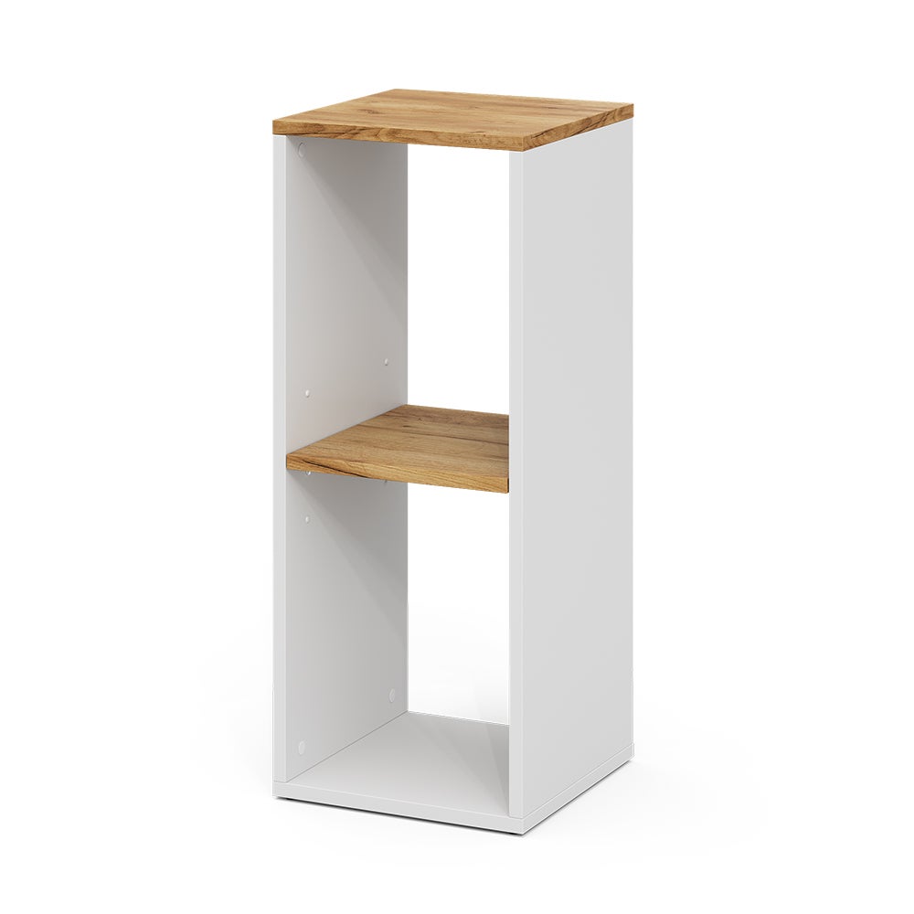 Vicco Półka na książki Tomy, Biały/złoty dąb, 30 x 74 cm z 2 otwartymi przedziałami