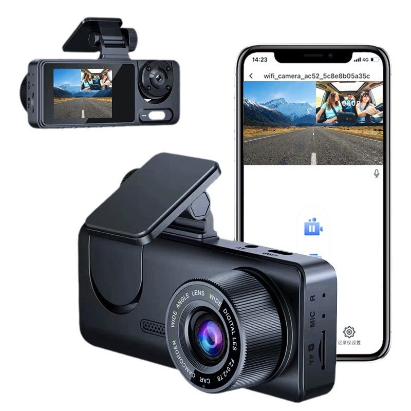 Kamera samochodowa Wi-Fi 1080p, ekran IPS 2 cale, nagrywanie w pętli, akcelerometr, WDR, tryb parkowania 24h/24