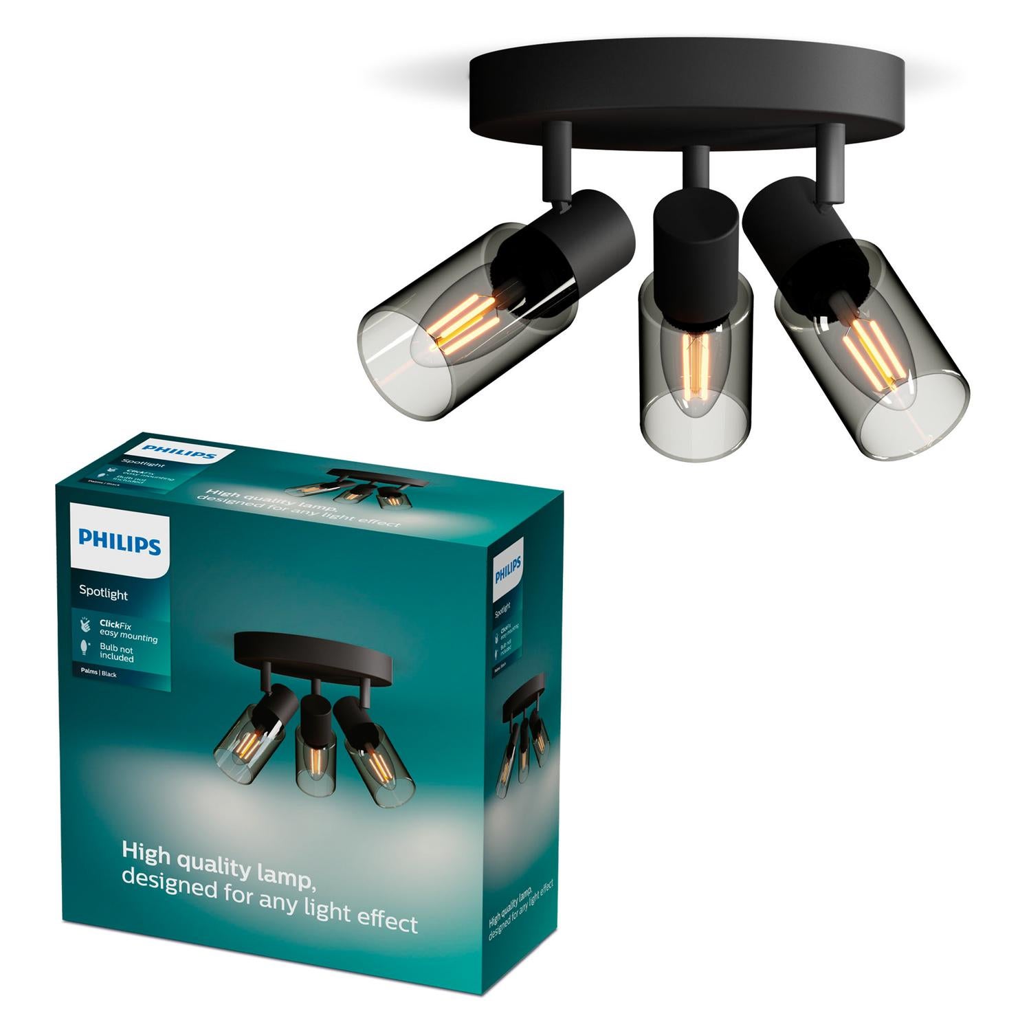 Lampa Sufitowa Philips Reflektor 3x E14 Natynkowa Czarna 1 szt.