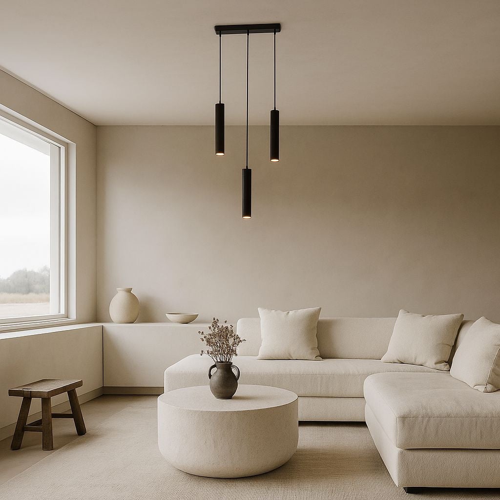 Candeeiro suspenso triplo minimalista 