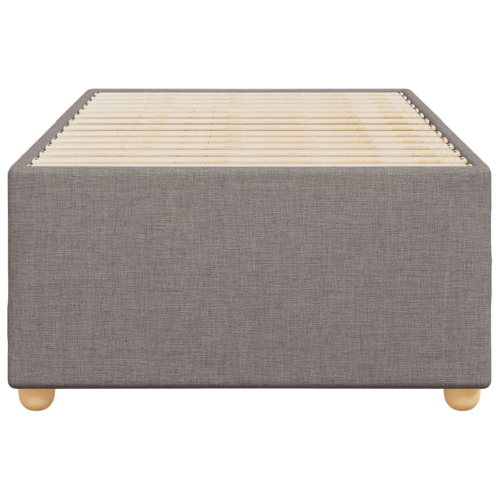 Cadre de lit sans matelas en tissu taupe pour la chambre, 100 × 200 cm - 4