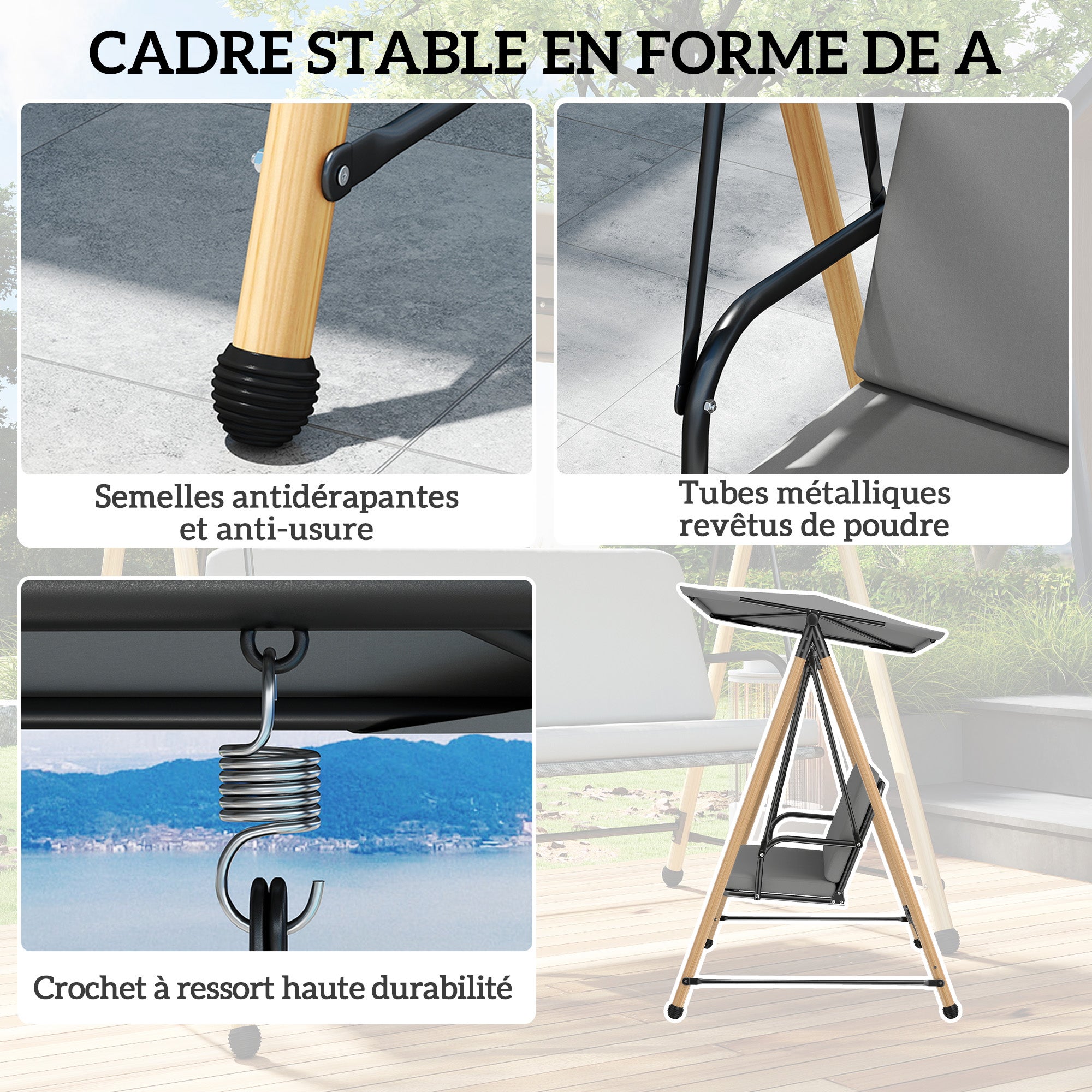 Balancelle de jardin acier Outsunny - 6