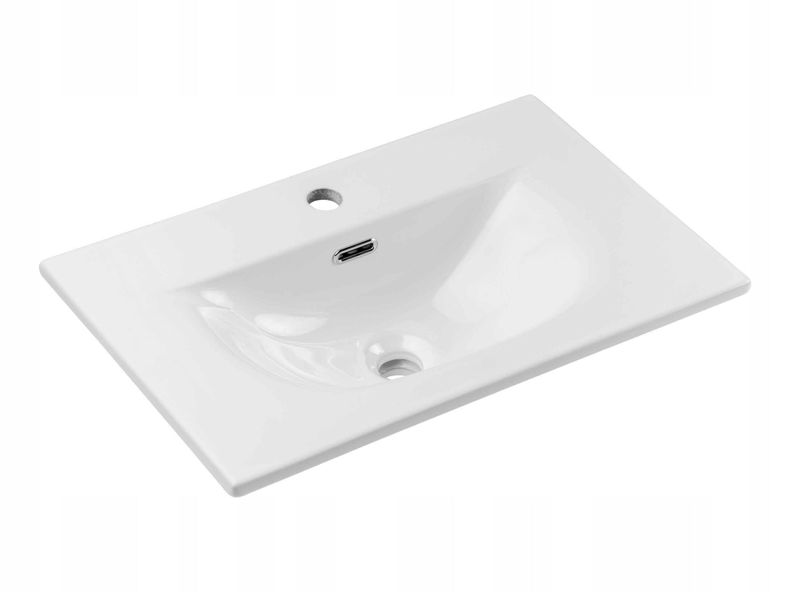 Umywalka meblowa SKY 3 60 cm biała połysk ceramika wpuszczana