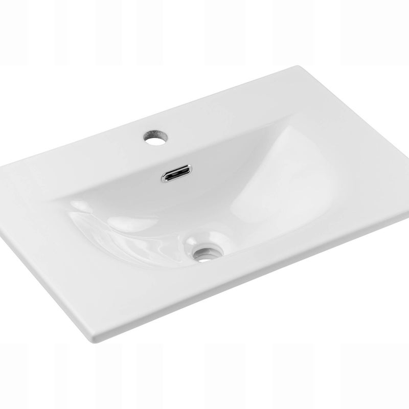 Umywalka meblowa SKY 3 60 cm biała połysk ceramika wpuszczana