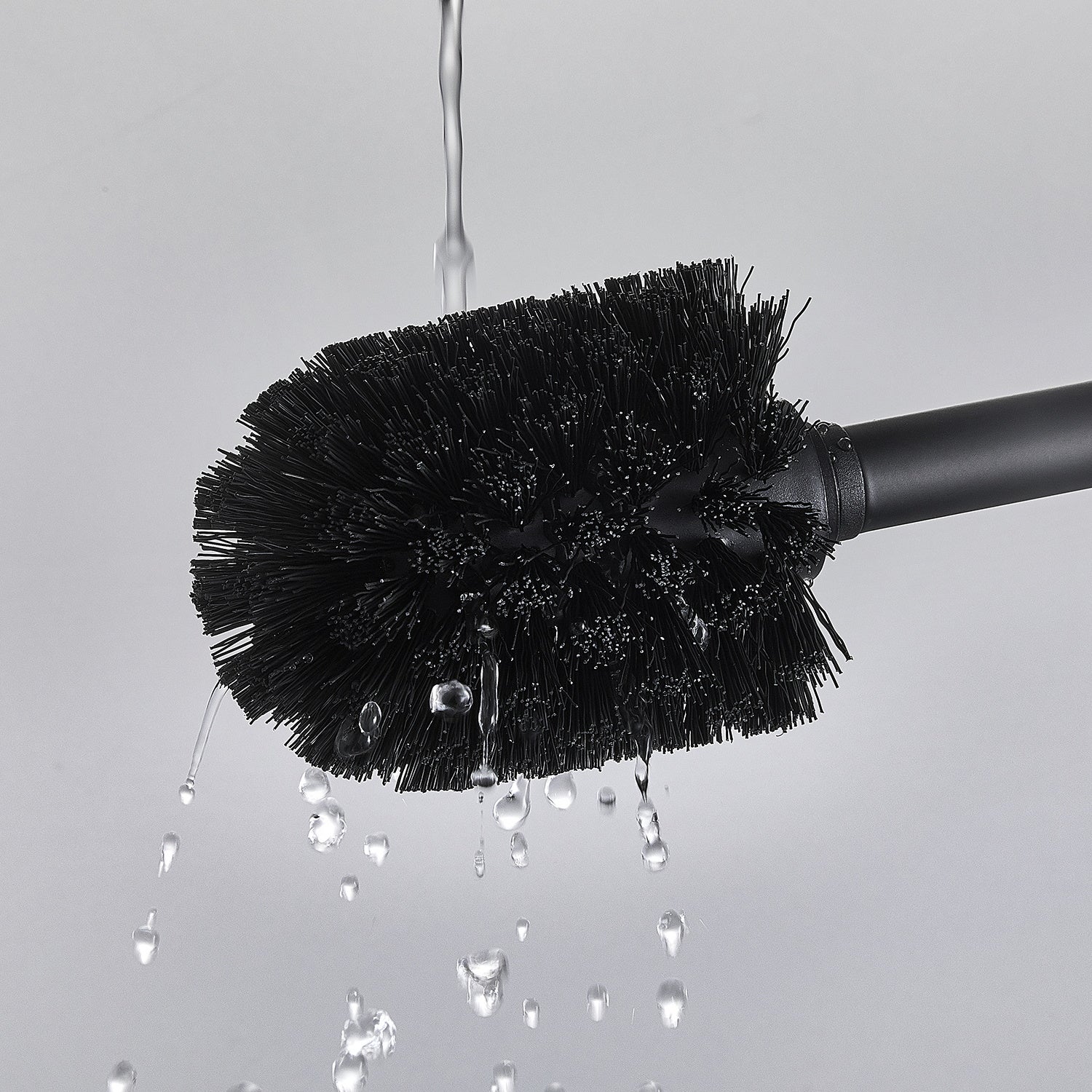 AuraLum Max Porte-balai WC NOIR Vertical Acier inoxydable 304 Traitement de surface brossé Manche extra long, Brosse de Toilette,EU Modèle - 7